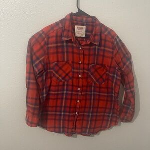 Mossimo Supply Co. Red and Blue Plaid Blouse